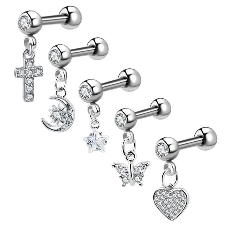 Helix Cartilage Ring - (.) Серьги с цирконами для пирсинга: