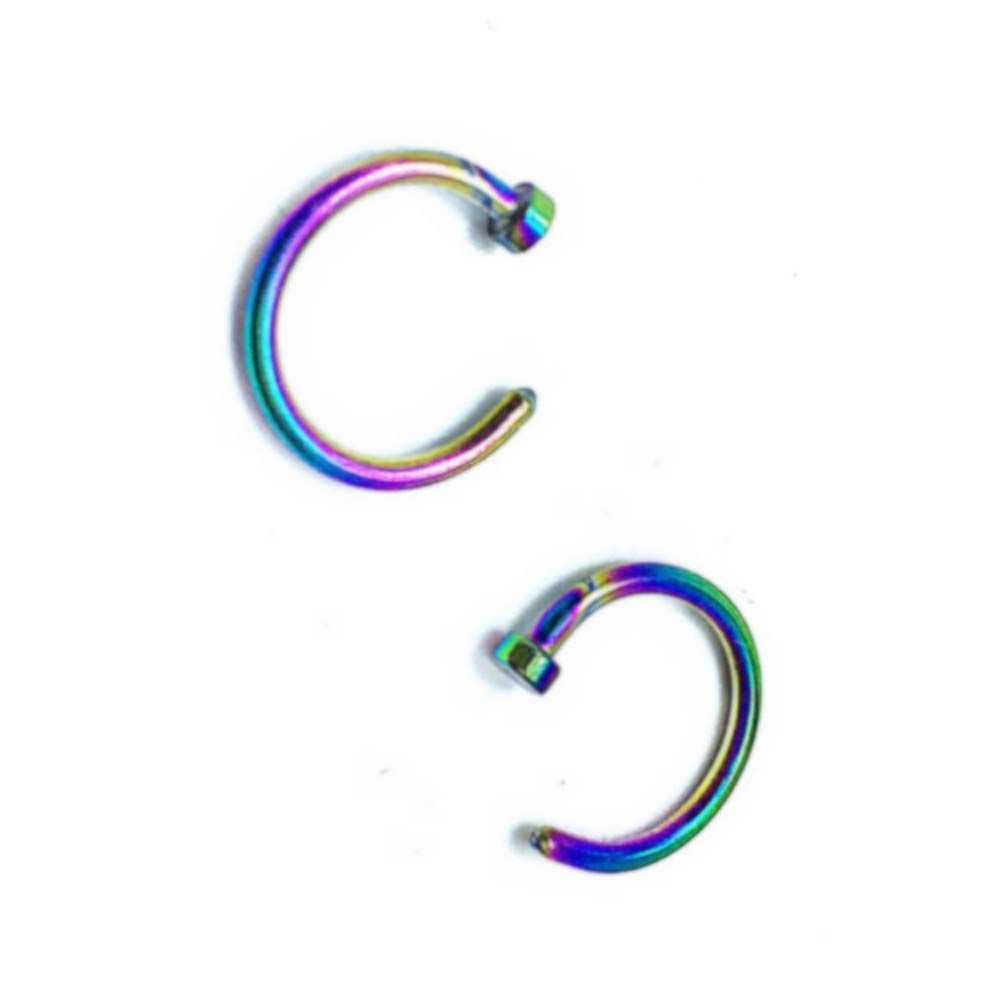 Body Jewelry Septum - Тонкие серьги-гвоздики в форме буквы С,