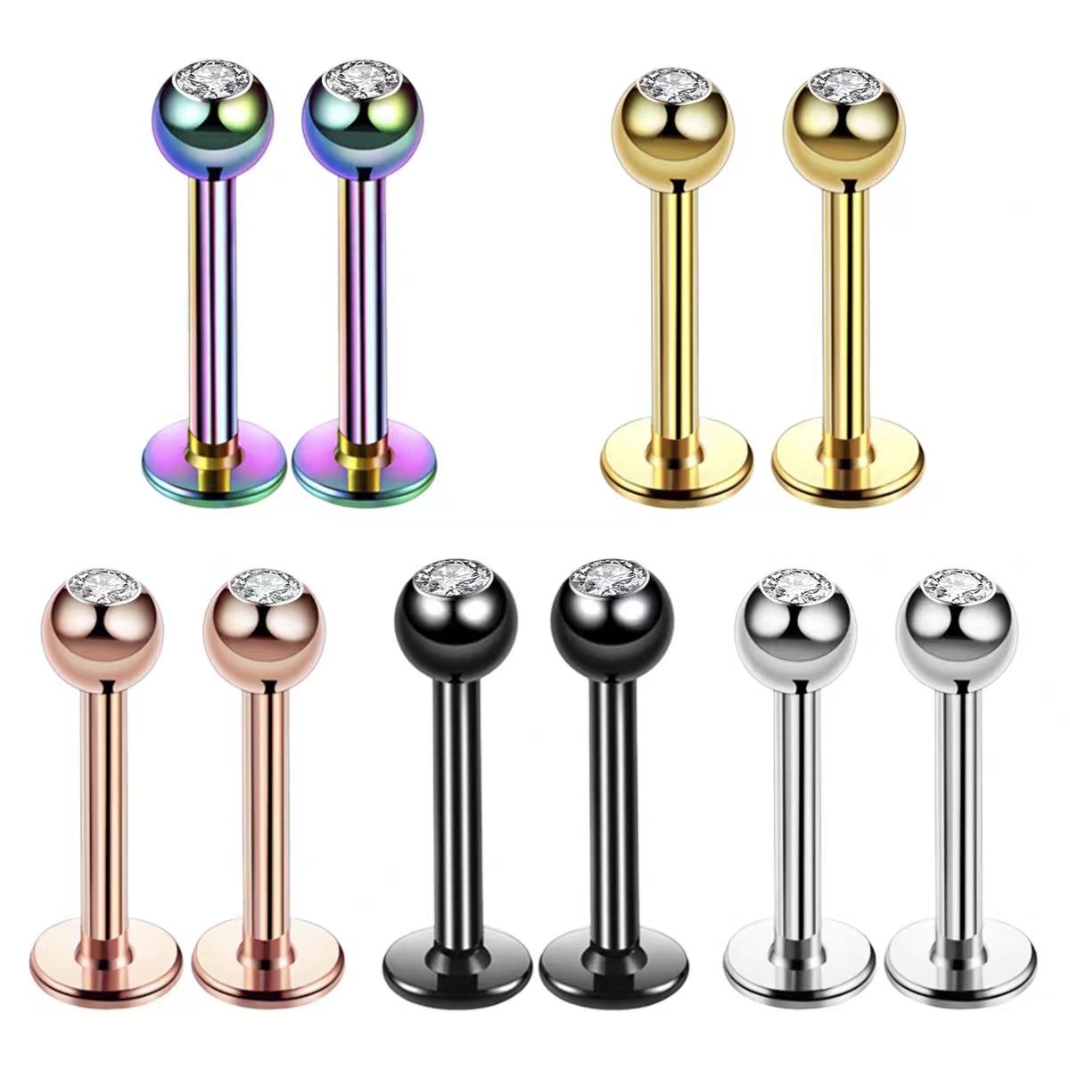 Body Jewelry Septum - Серьга-гвоздик из хирургической стали 16G с