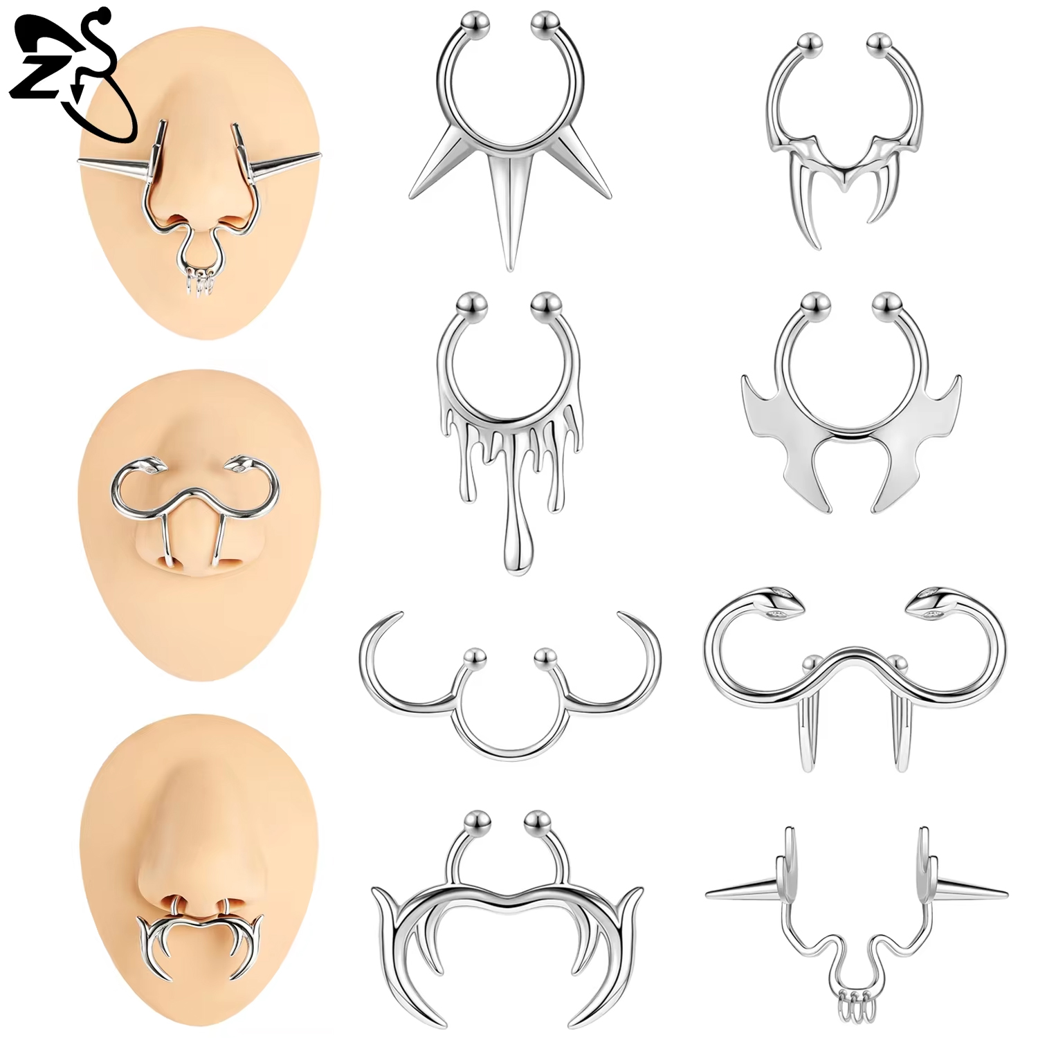 Body Jewelry Septum - Кольцо ZS для имитации перегородки в