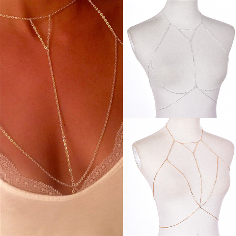 Женское многослойное колье с V – обзор и цена Body Jewelry Harness