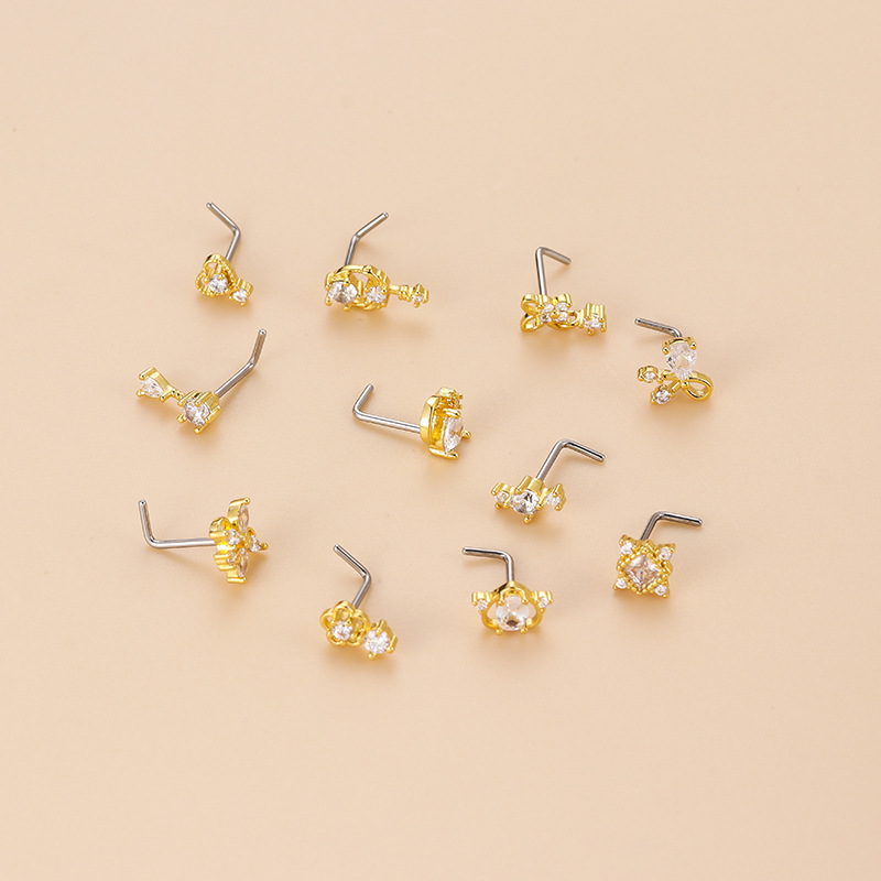 Серьга-гвоздик для носа L-обра – обзор и цена Body Jewelry Septum