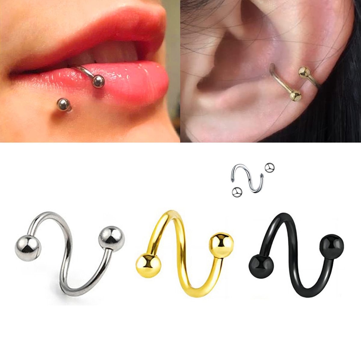 Женские спиральные серьги, юве – обзор и цена Body Jewelry Septum
