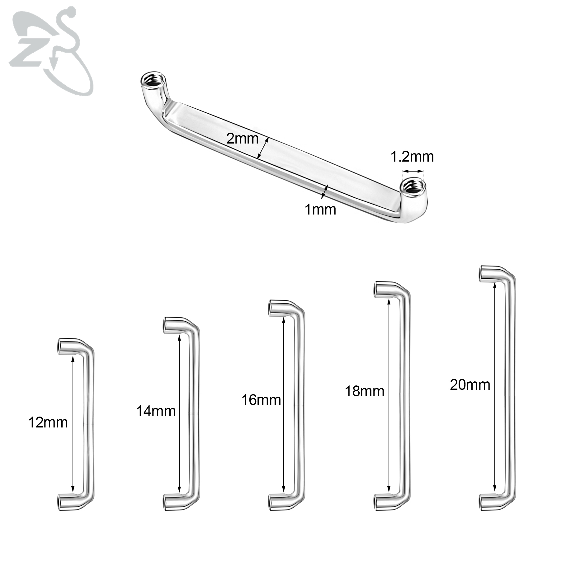 ZS 1 шт. 16G G23 титановый вер – обзор и цена Zs Body Jewelry